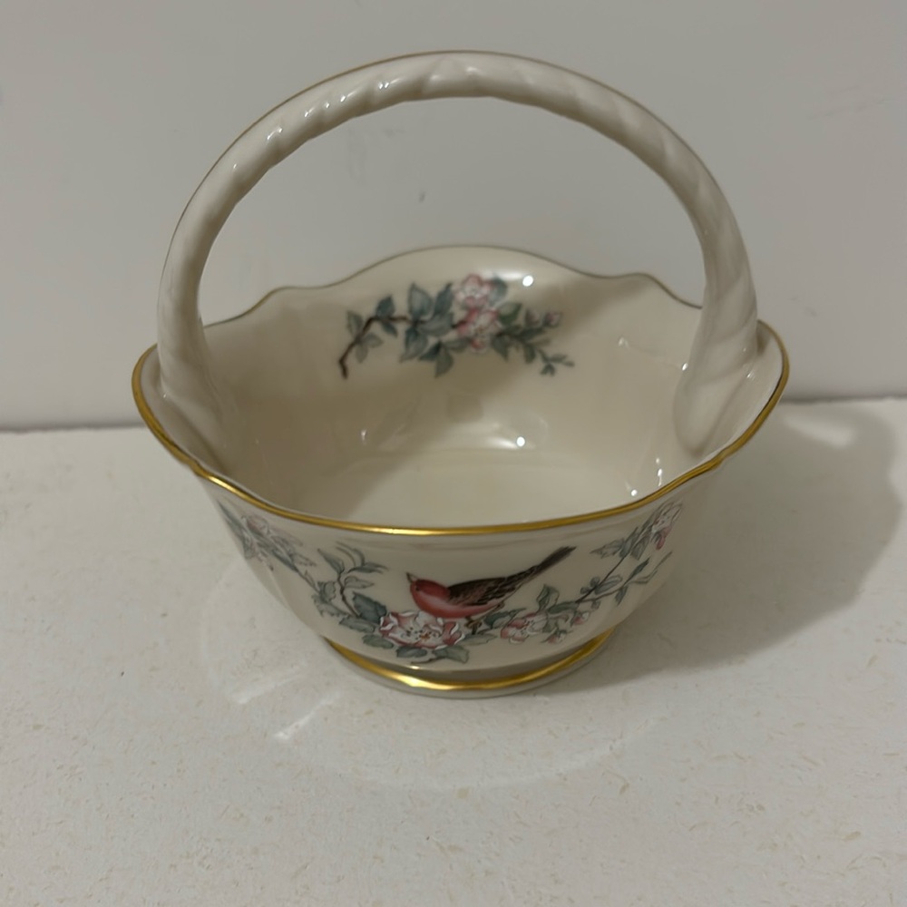 Vintage Lenox Serenade Basket 24K Gold Edged Basket, NWT